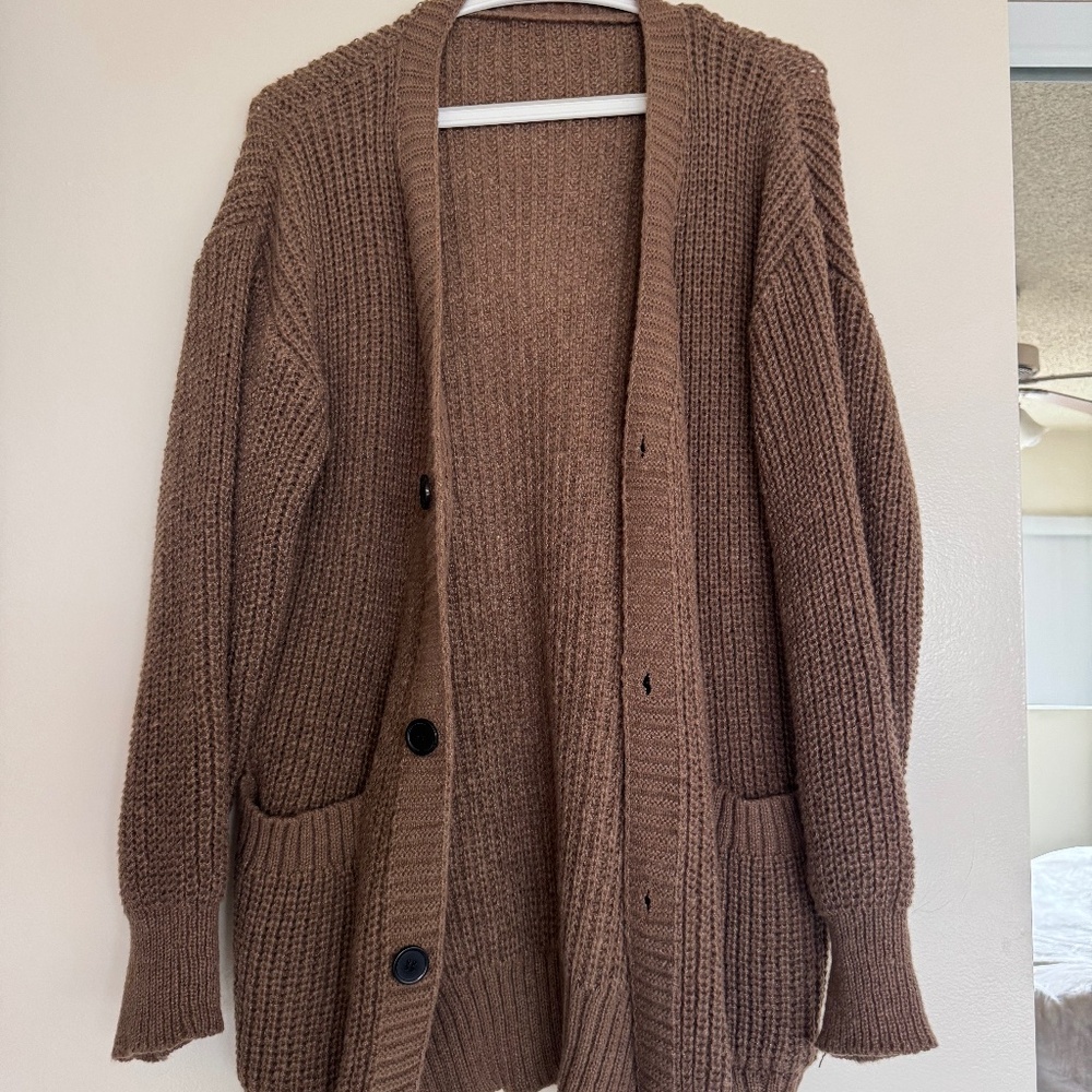 Brown Long Cardigan